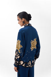 Old Rose Print Iris Shirt - NOIB