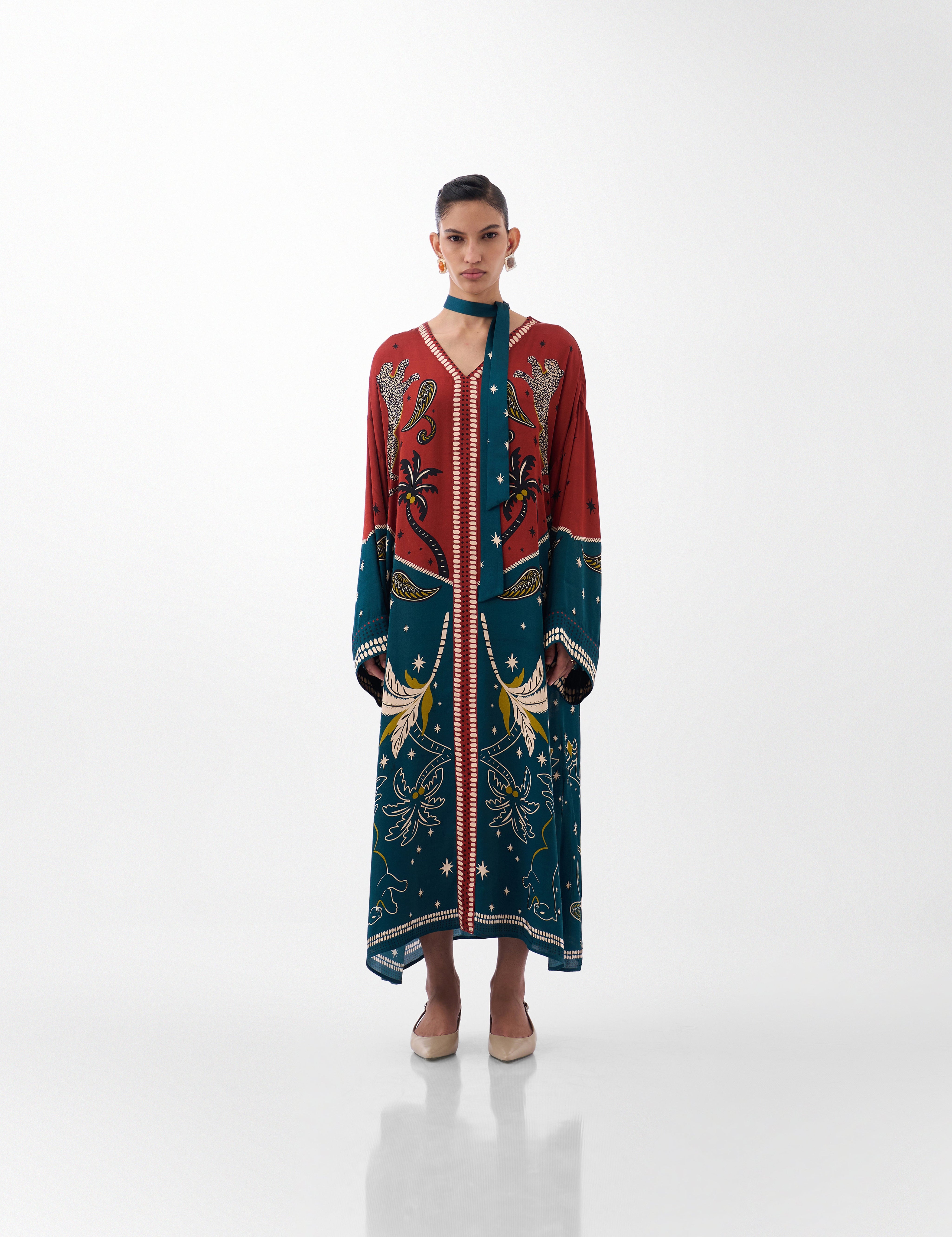 Adah Kaftan – Nocturnal Jungle Print | NOIB
