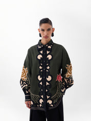 Old Rose Print Cotton Xena Over-Shirt 