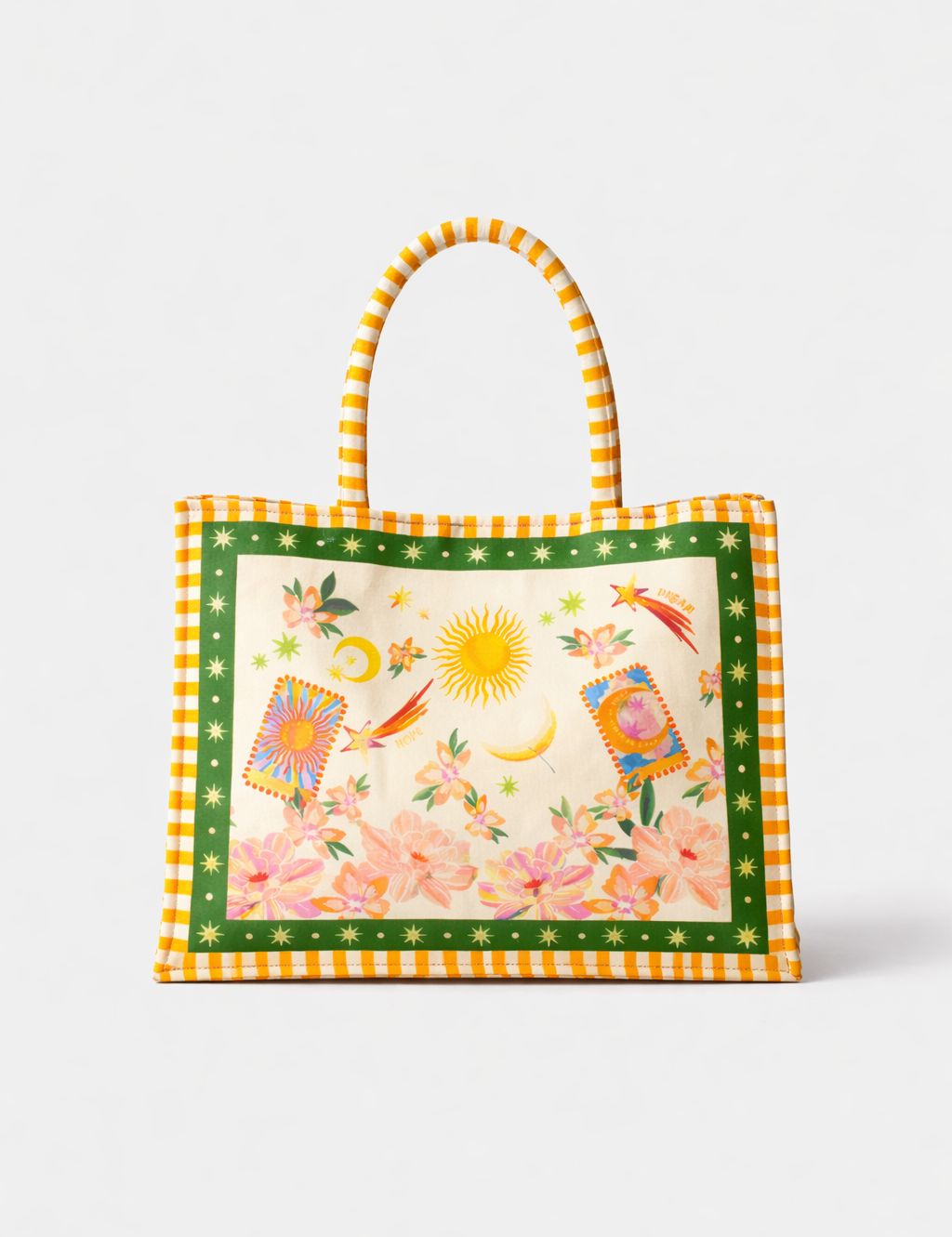 Azure Printed Canvas Tote Bag - NOIB