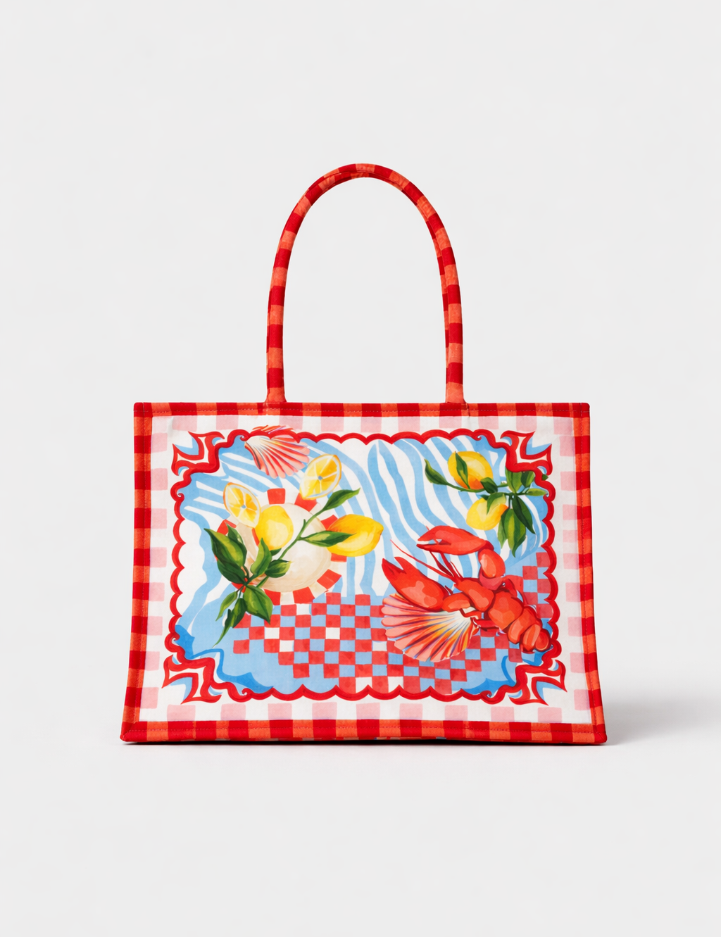 Summer Zest Printed Canvas Tote Bag - NOIB