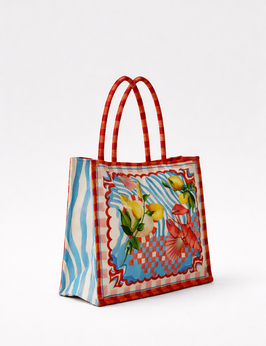 Summer Zest Printed Canvas Tote Bag - NOIB
